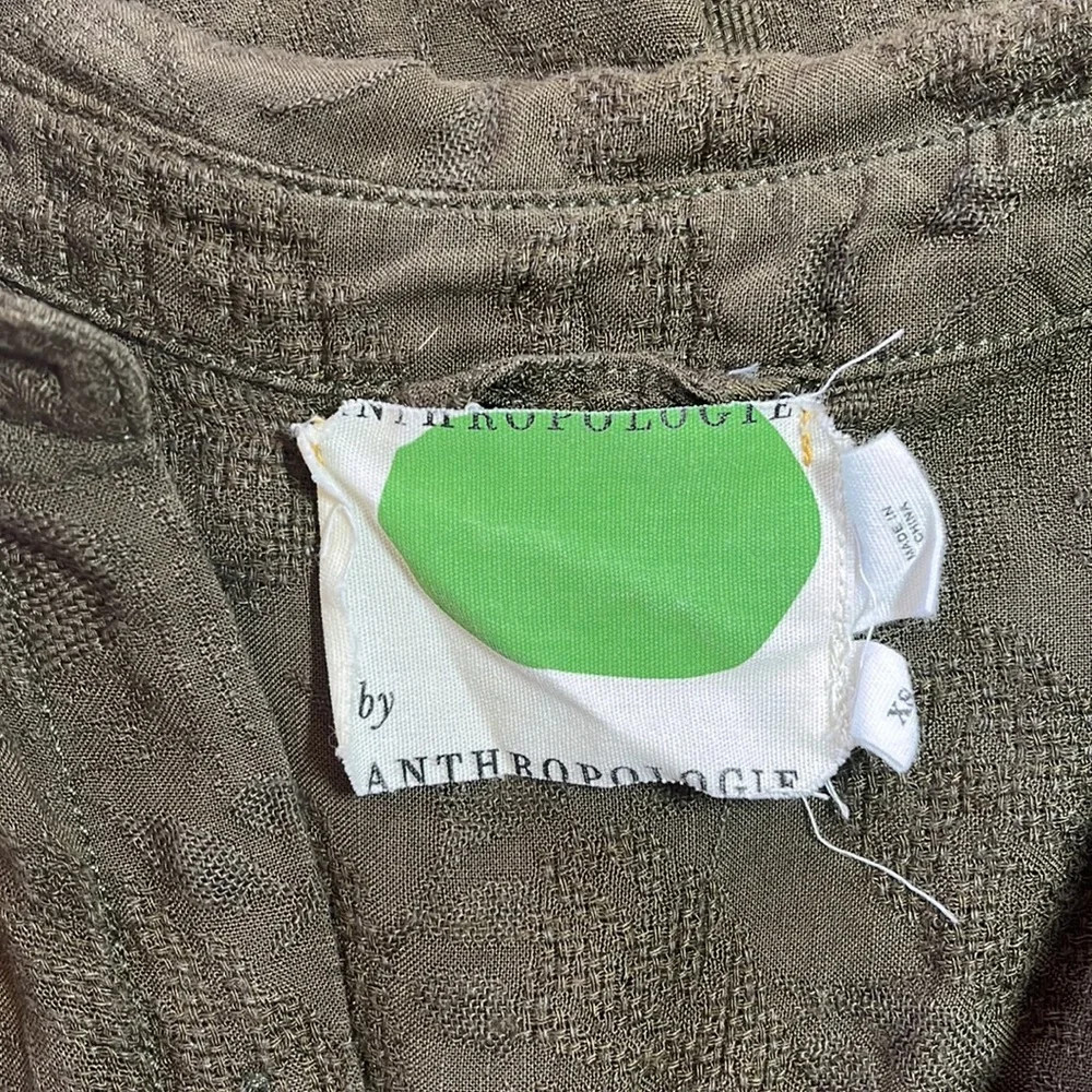 Anthropologie ECU Olive Green Shirt Dress Size XS - Picture 12 of 15